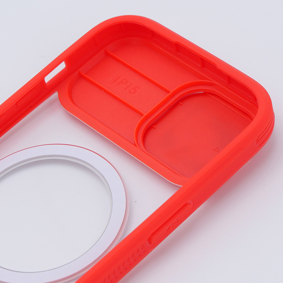 Чехол до iPhone 15, Slide Camera Magsafe, красный