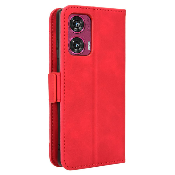 Футляр з клапаном для Motorola Edge 50 Fusion 5G, Card Slot, червоний