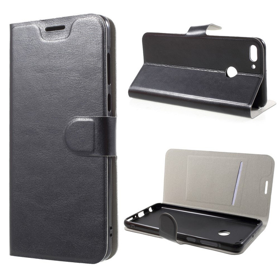 Откидной чехол для Huawei Y9 2018, Flexi Book, чёрный