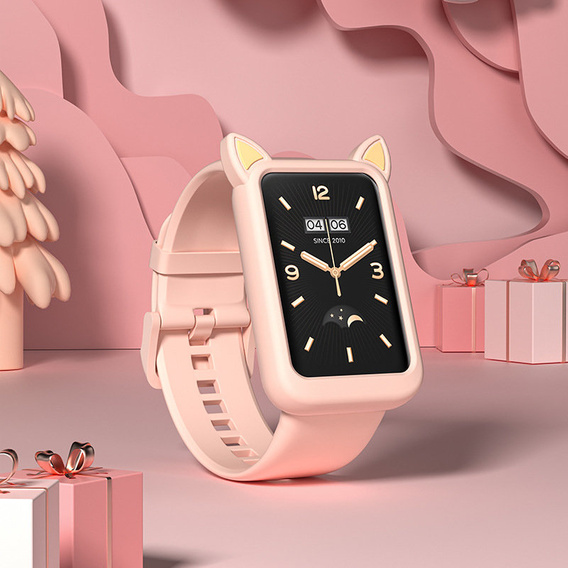 Силіконовий чохол CAT EARS для Xiaomi Mi Band 7 Pro, Pink