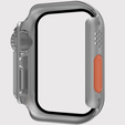 2в1 чехол и защитное стекло для часов Apple Watch 7/8 45MM, Grey/Orange