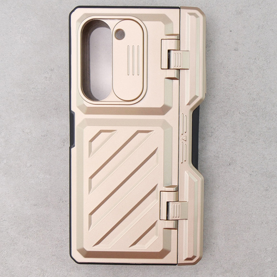 Чохол для Samsung Galaxy Z Fold5 5G, Kickstand case, з підставкою та склом, золотий