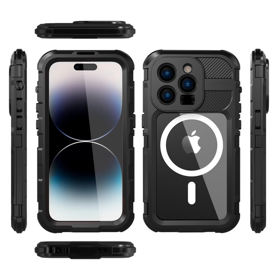 Водонепроникний чохол IP68 для iPhone 14 Pro, SHELLBOX MagSafe, чорний