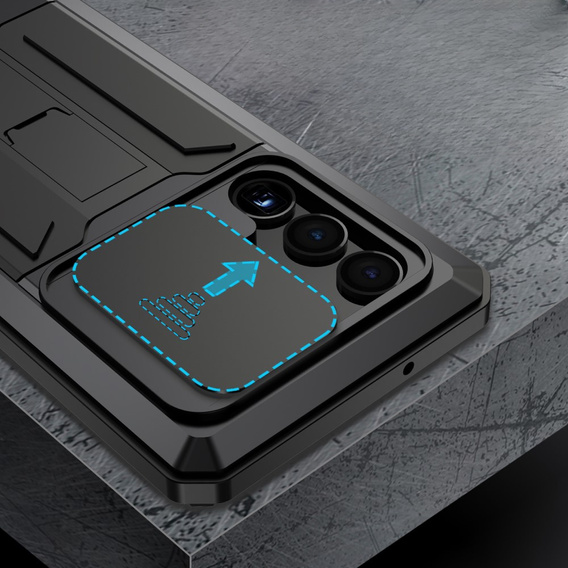 Броньований чохол для Samsung Galaxy S23 Ultra, R-JUST CamShield Slide, чорний