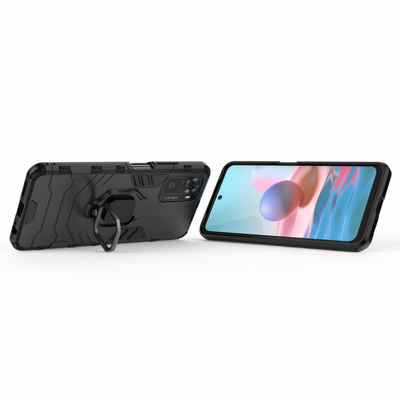 Чехол до Xiaomi Redmi Note 10/10S, Kickstand Ring, чёрный