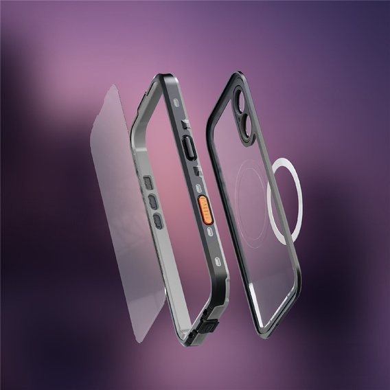 Чехол для iPhone 17, водонепроницаемый IP68, SHELLBOX MagSafe, черный