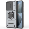 Чехол для Xiaomi Poco F6 Pro, KickStand Camera Lens, серый
