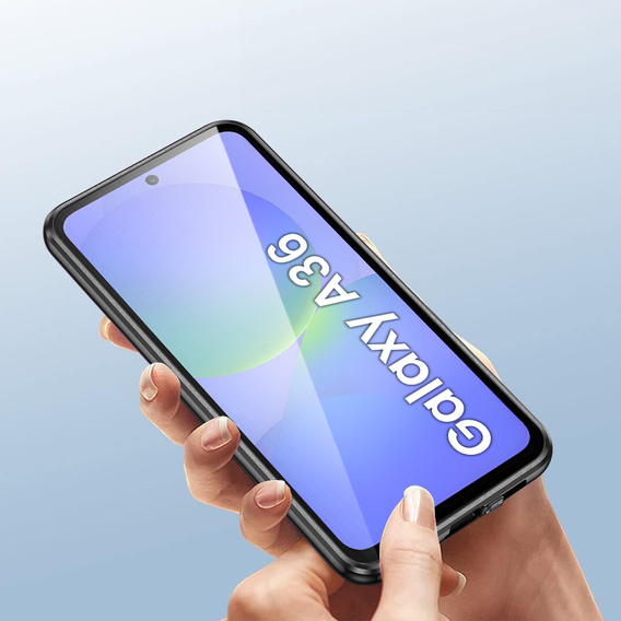 Чехол для Samsung Galaxy A36, Magnetic Dual Glass, чёрный