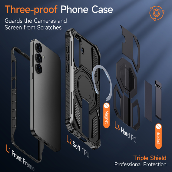 Защитный чехол с подставкой, совместимый с MagSafe, для Samsung Galaxy S25 FE