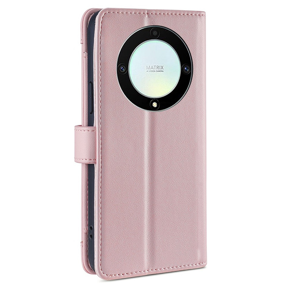 Чохол-книжка для Honor Magic5 Lite, Wallet Zipper Pocket, рожевий