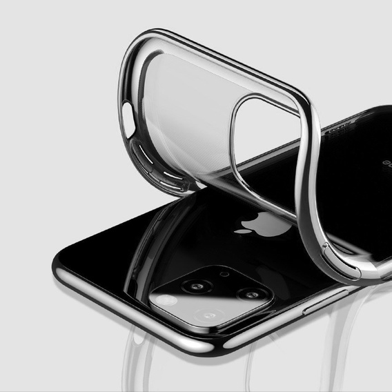 Etui ERBORD TPU Frame do iPhone 13 Pro Max  - Clear / Silver