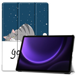 Чехол для Samsung Galaxy Tab S10 Lite / S10 FE / S9 FE, с откидной крышкой, sleeping cat