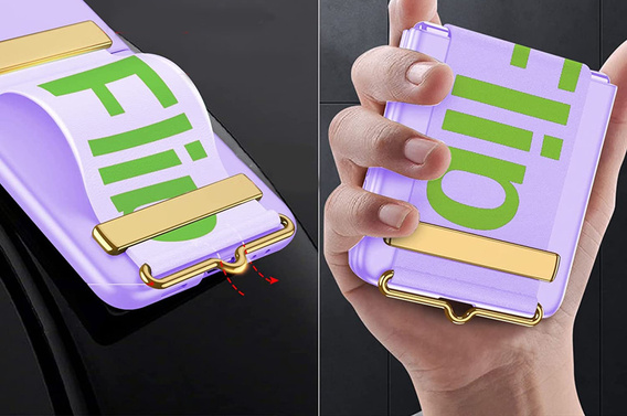 Чохол GKK Letter Printed для Samsung Galaxy Z Flip3, Purple