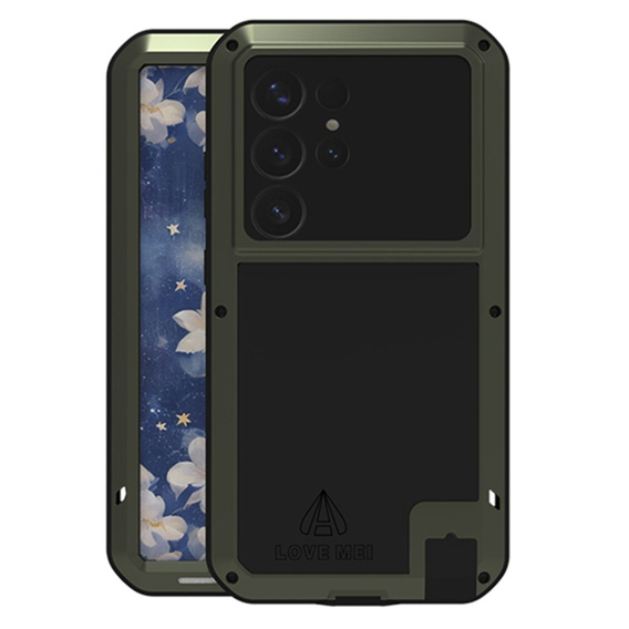 Чехол Love Mei до Samsung Galaxy S25 Ultra, armored with glass, зелёный