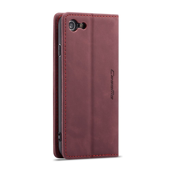 Чехол CASEME для iPhone 7/8/SE 2020/SE 2022, Leather Wallet Case, бордовый
