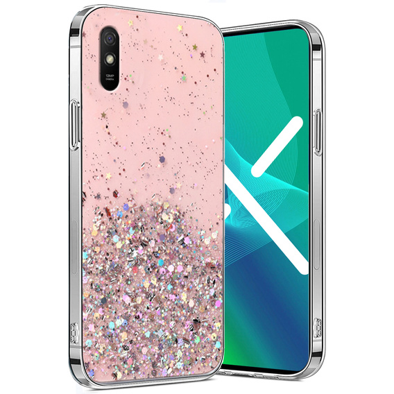 Чехол до Xiaomi Redmi 9A, Glittery, розовый