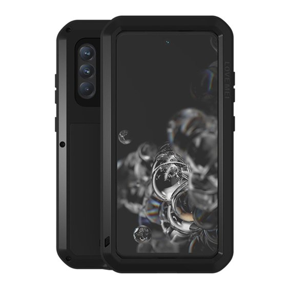 Чехол Love Mei до Samsung Galaxy S21 FE, armored with glass, чёрный