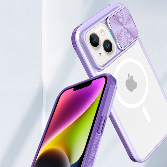 Чехол до iPhone 15 Plus, Slide Camera Magsafe, фиолетовый