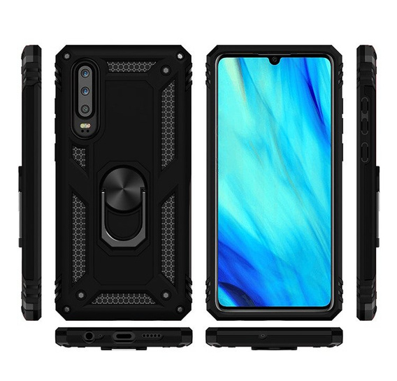 Броньований Чoхол до Huawei P30, Nox Case Ring, чорний