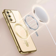 Чехол для Samsung Galaxy S23 Plus, Electro MagSafe, золотой + стекло для экрана