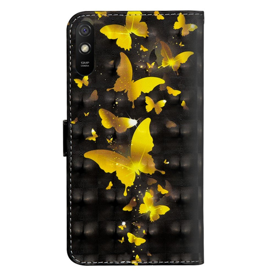 Etui Flexi Book do Xiaomi Redmi 9A - Gold Butterfly 
