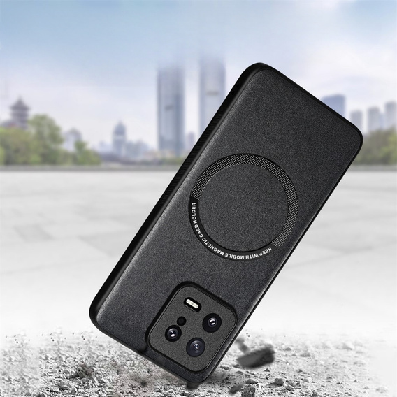 Чехол до Xiaomi 13, Leather Hybrid MagSafe, чёрный