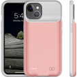 Чехол с батареей 6500mAh до iPhone 13, розовый