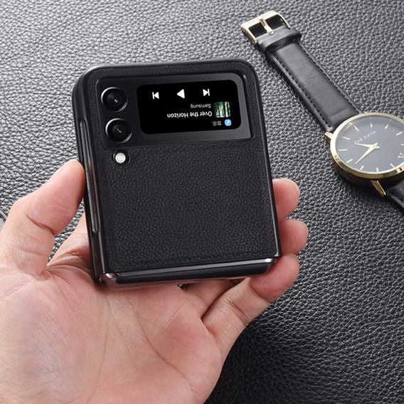 Чохол Litchi Leather для Samsung Galaxy Z Flip 4, Black