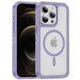Чехол с рамкой для iPhone 12/12 Pro, для MagSafe, прозрачный / фиолетовый
