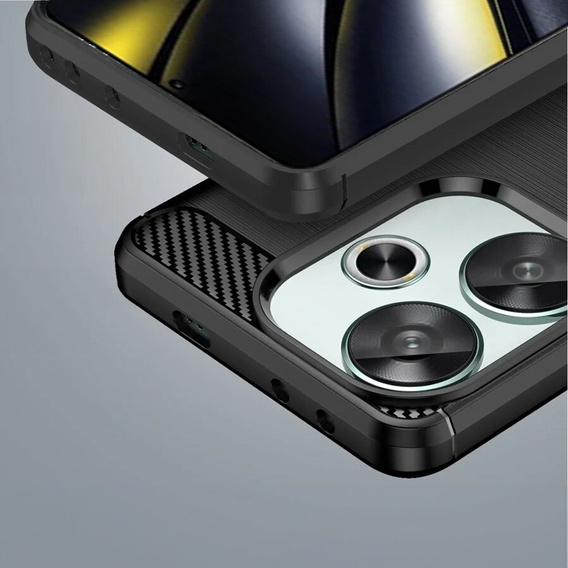 Чoхол до Xiaomi Poco F6, Carbon, чорний