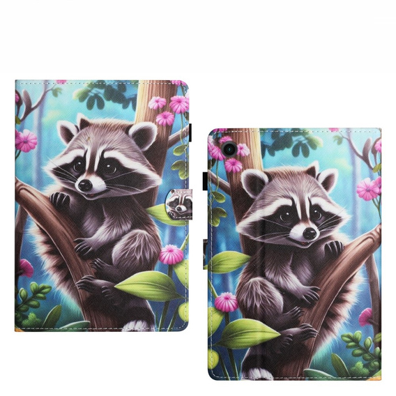 Чехол для Lenovo Tab M10 Plus TB-X606F, с откидной крышкой, raccoon