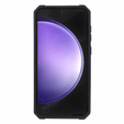 Бронированный чехол для Samsung Galaxy S23 FE, Camera Slide Card Slot, чёрный + 9H стекло