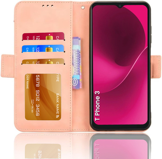 Откидной чехол для T Phone 3 5G, Card Slot, розовый