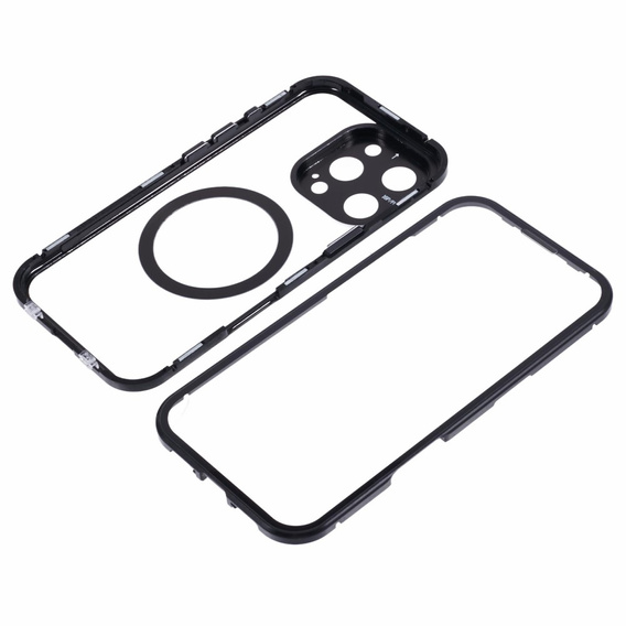 Магнітний чохол Dual Glass MagSafe для iPhone 16 Pro Max, чорний