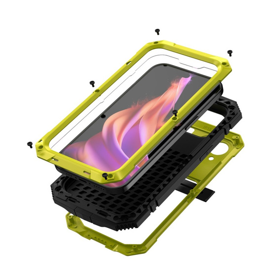 Чохол для iPhone 15 Plus, R-JUST, броньований, жовтий / чорний