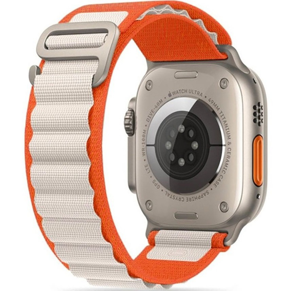 Нейлоновый ремешок до Apple Watch 1/2/3/4/5/6/7/8/SE/ULTRA 42/44/45/49 MM, Orange / Beige