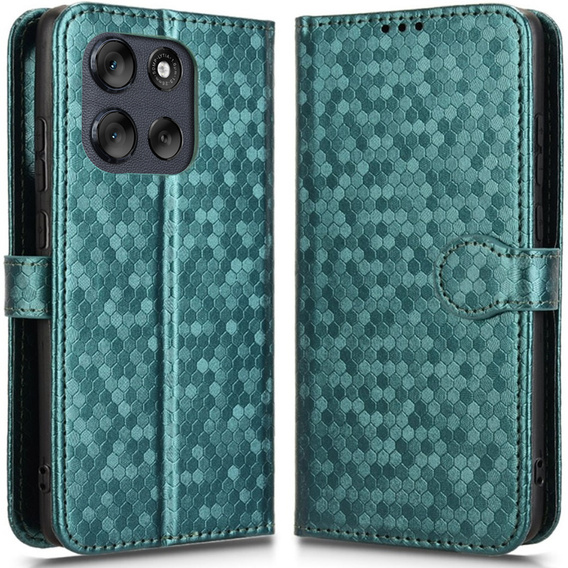 Чохол-фліп для Motorola Moto G56 5G, Wallet Rhombus, зелений