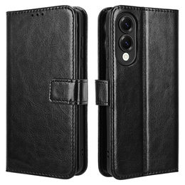 Футляр з клапаном для Samsung Galaxy S25 Edge, Crazy Horse Wallet, чорний