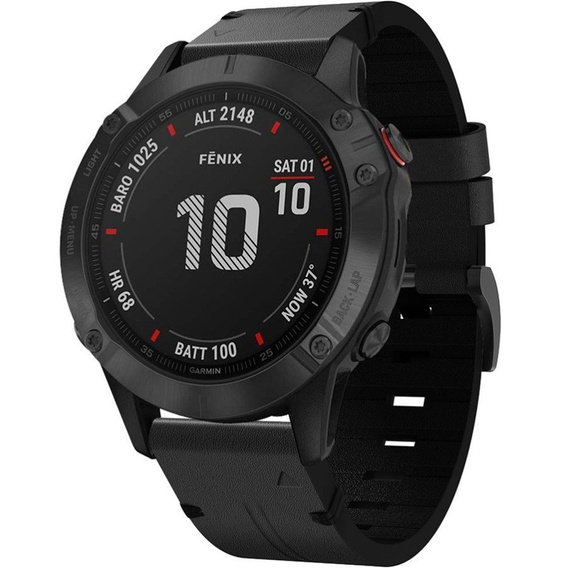 Кожаный ремешок для часов zegarka Garmin Fenix 7X / 6X Pro / 6X - Black