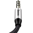BASEUS Yiven M30 Kabel Minijack 3.5mm Aux 1.5m - Silver/Black
