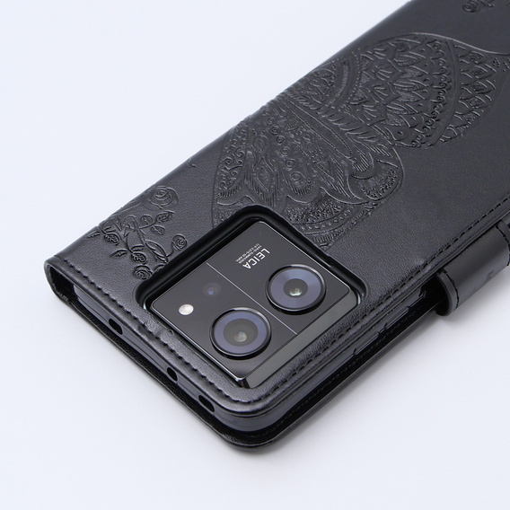 Откидной чехол для Xiaomi 13T / 13T Pro, Butterfly, чёрный