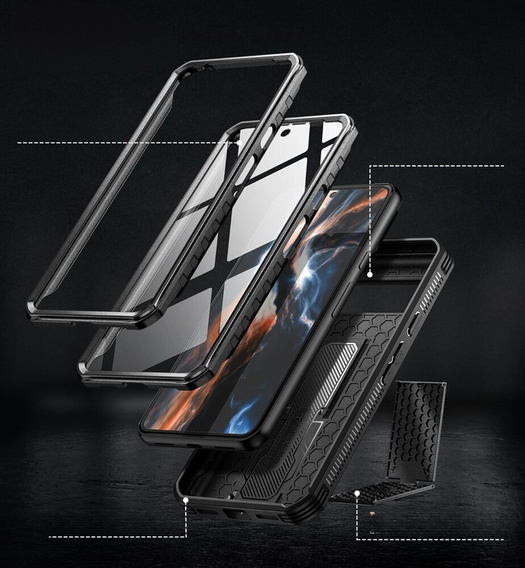Бронированный чехол для Google Pixel 8, Dexnor Full Body (Two Frames), чёрный