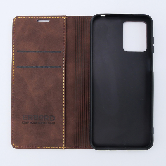 Чохол для Motorola Moto G53, ERBORD Vintage, гаманець з клапаном, кава