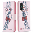 Откидной чехол для Samsung Galaxy A35 5G, Wallet, Giraffe розовый