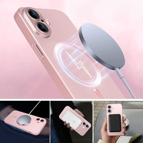 Чехол для iPhone 16, ColorMag, для MagSafe, розовый
