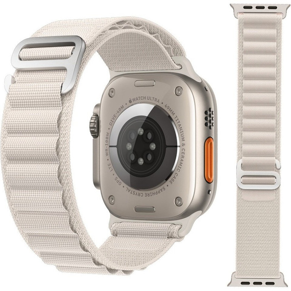 Нейлоновый ремешок до Apple Watch 1/2/3/4/5/6/7/8/SE/ULTRA 42/44/45/49mm, White