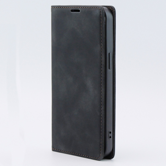 Чехол для iPhone 15 Pro, ERBORD Vintage, бумажник с клапаном, чёрный