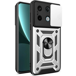 Чехол NOX Camera Slide Xiaomi Redmi Note 13 Pro 5G, CamShield Slide, серебряный