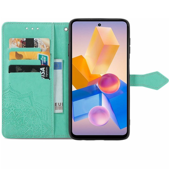 Чохол-книжка для Infinix Hot 40i, Mandala, зелений