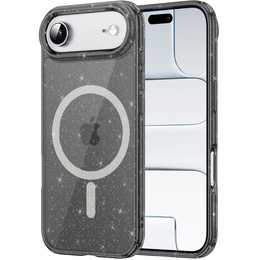 Чехол для iPhone Air, для MagSafe, глиттер, полупрозрачный черный